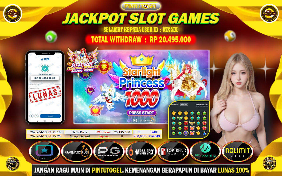 Jackpot Slot Starlight Princess 1000 PINTUTOGEL