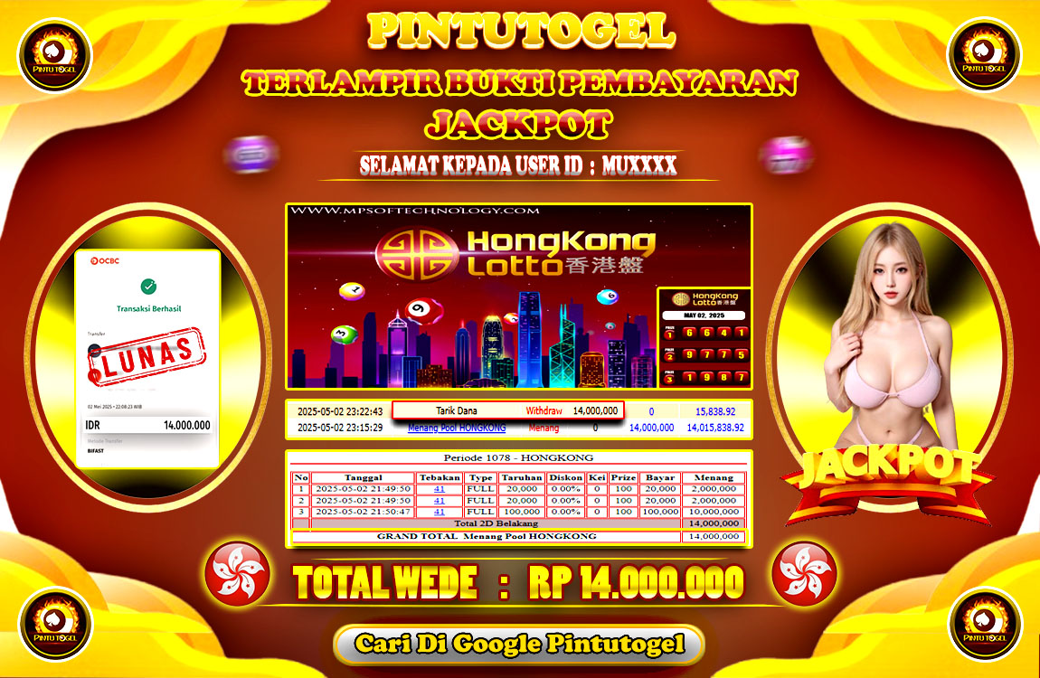 Jackpot Togel Hongkong Lotto PINTUTOGEL