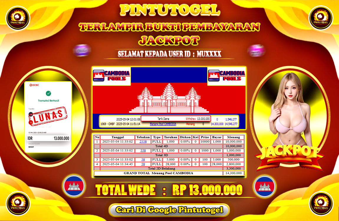 Jackpot Togel Cambodia PINTUTOGEL